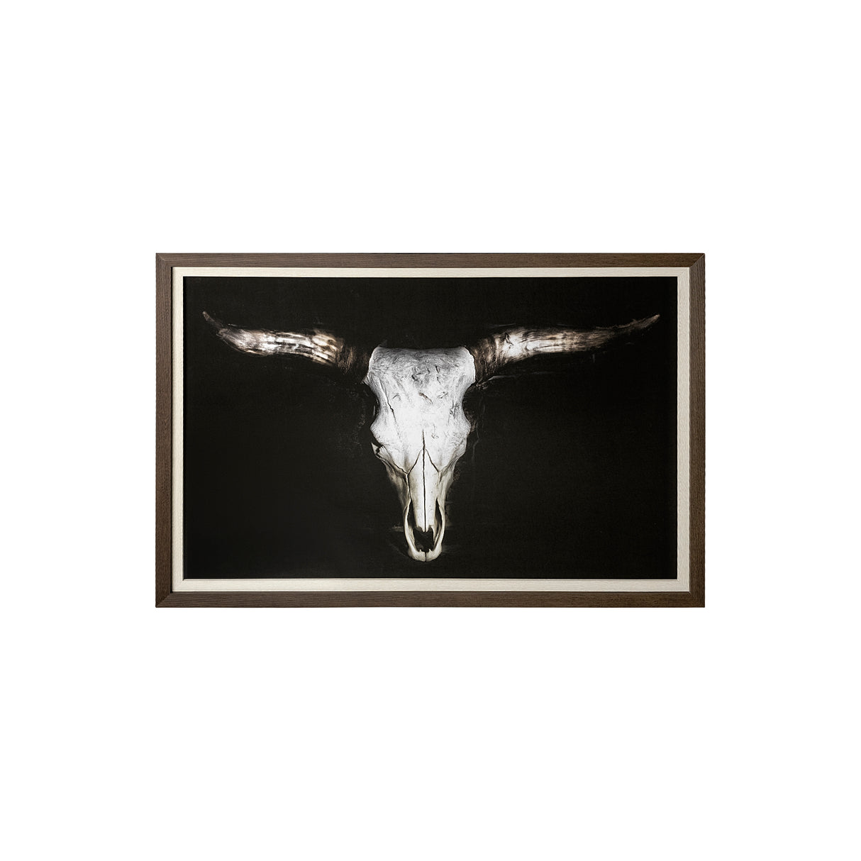 Cow Skull by PH Burchett a Hand Embellished Textured Framed Art Print Matted under Glass from Mercana - Luna Furniture