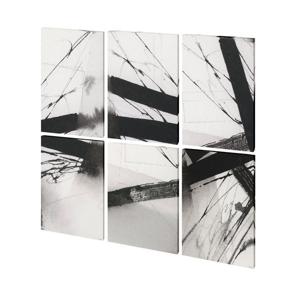 Directions I(Set 6) by Mercana Studio a Hand Embellished Textured Canvas