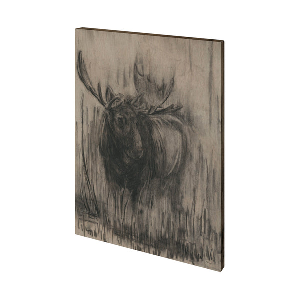 Bear & Moose I by Mercana Studio a Hand Embellished Textured Canvas