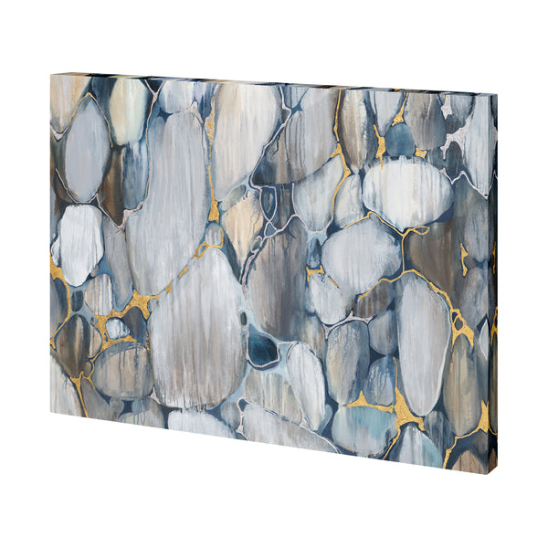 River Rocks 2 by Mercana Studio a Hand Embellished Textured Canvas