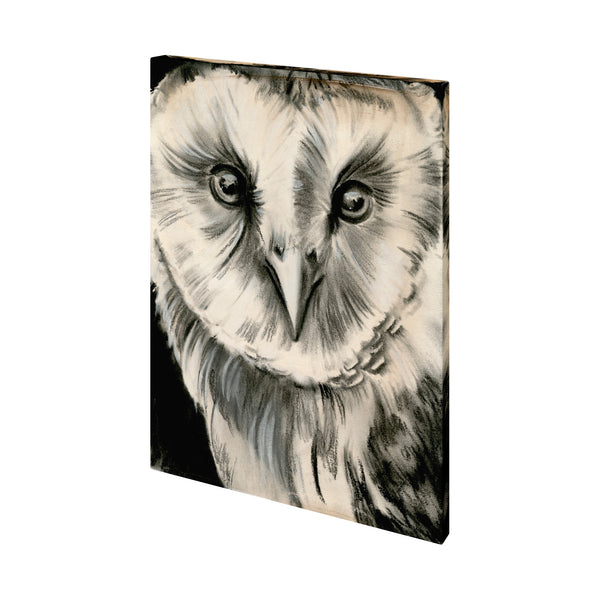 Charcoal Owl II by Jennifer Paxton Parker a Hand Embellished Textured Canvas