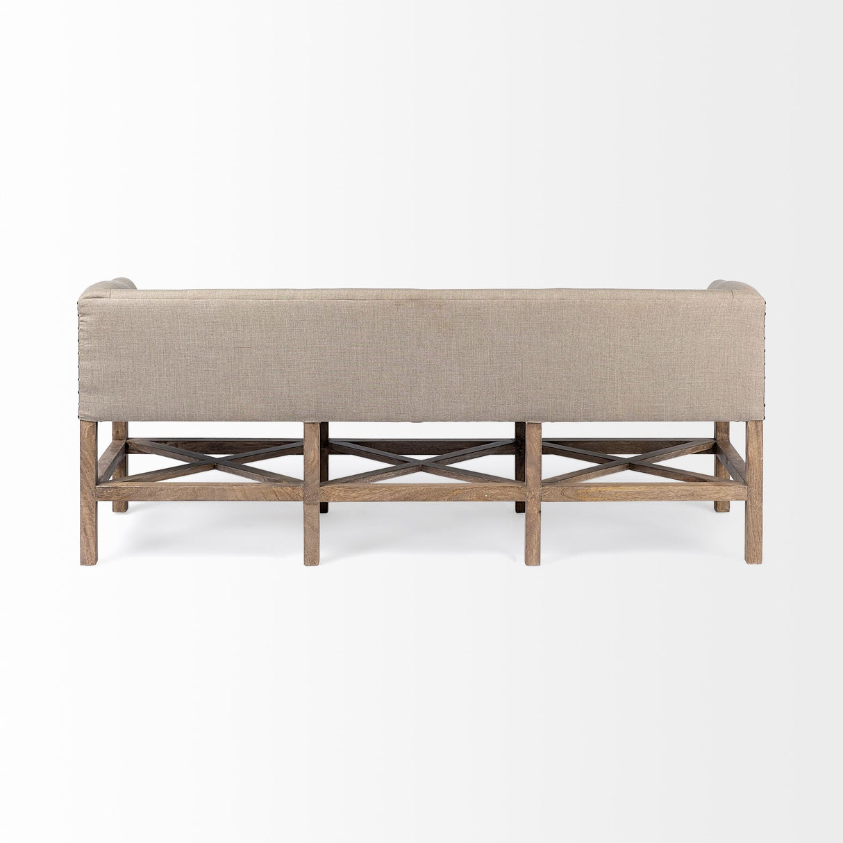 Bergen 60L x 19W Beige Fabric Covered Seat W/Brown Wood Frame Accent Bench from Mercana - Luna Furniture