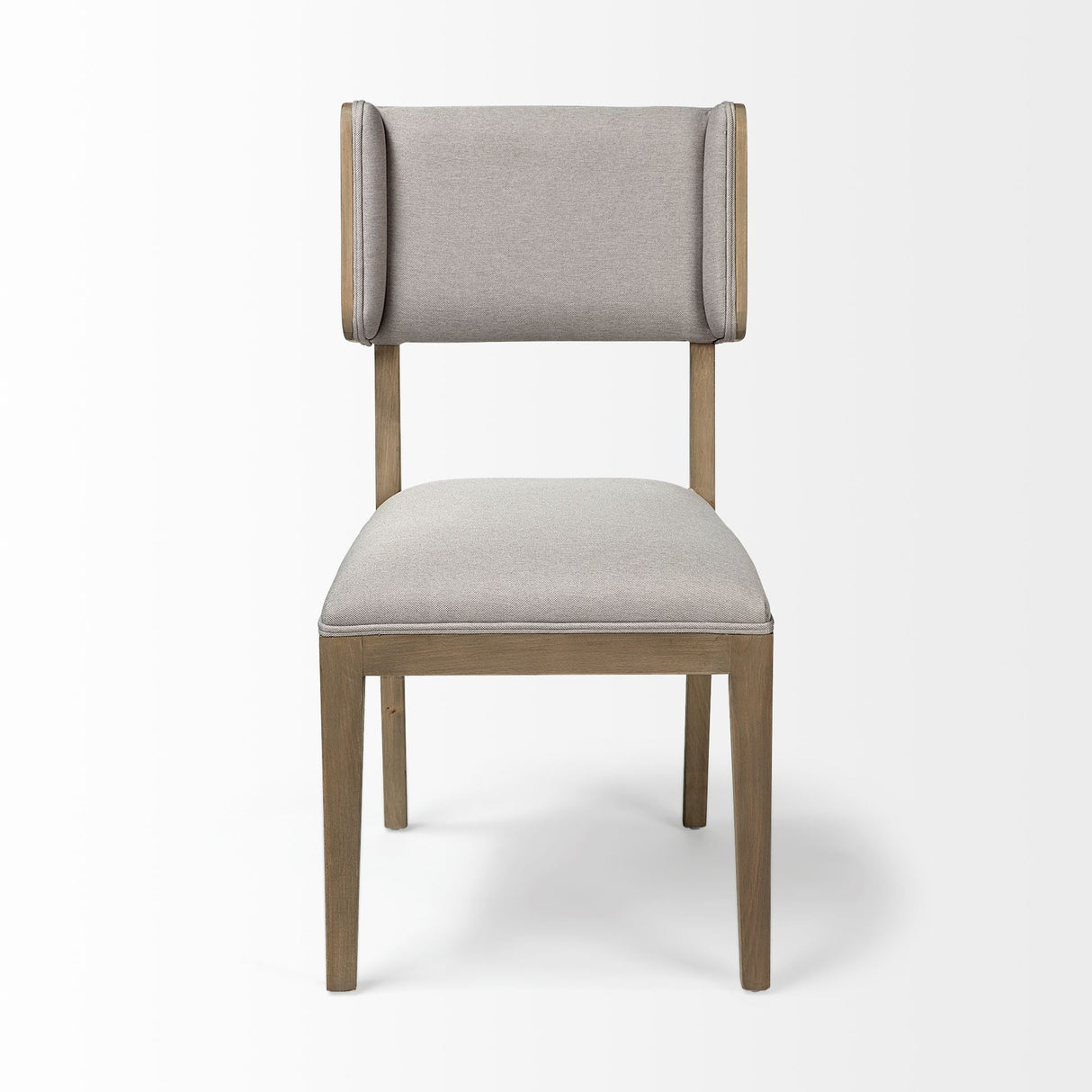 Tenton I Grey Fabric Wrap Brown Wooden Base Dining Chair, Set of 2 from Mercana - Luna Furniture