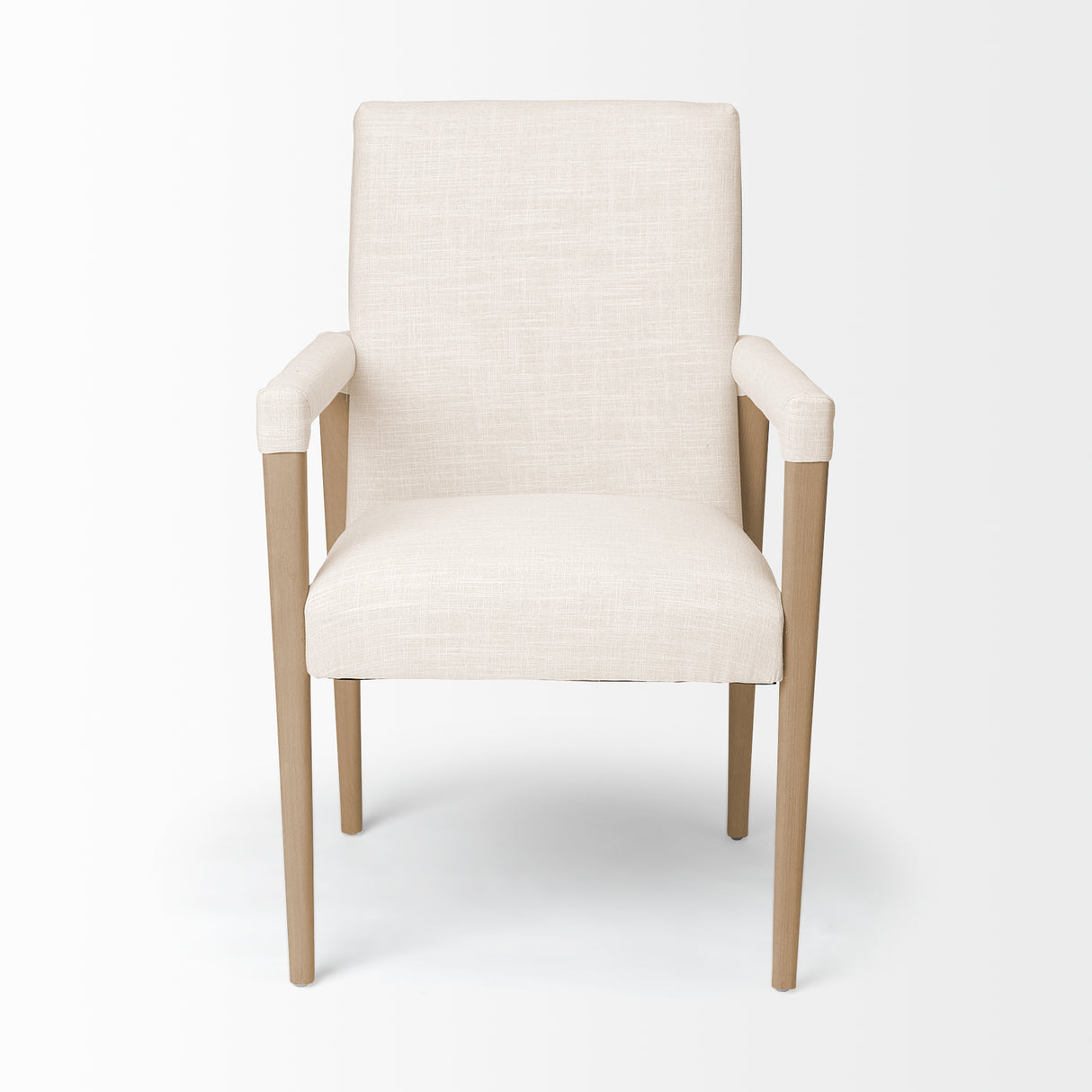 Palisades Cream Fabric Wrap Brown Wood Frame Dining Chair from Mercana - Luna Furniture