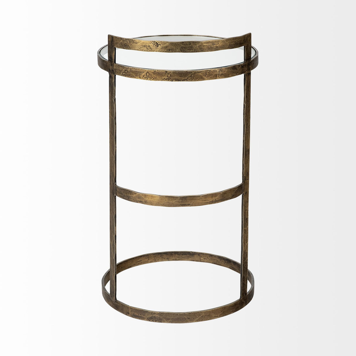 Reimer 15L x 15W Gold Round Glass Top W/Metal Frame Accent Table from Mercana - Luna Furniture