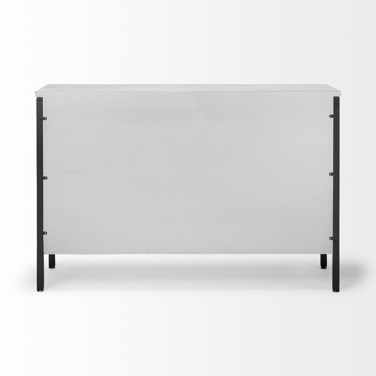 Savannah White Fir Veneer & Gray Metal 3-Door Accent Cabinet from Mercana - Luna Furniture