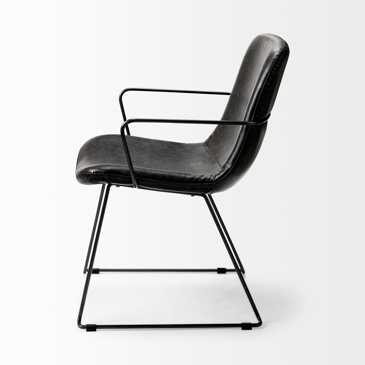 Sawyer II Black Faux-Leather Seat Black Iron Frame Dining Chair from Mercana - Luna Furniture