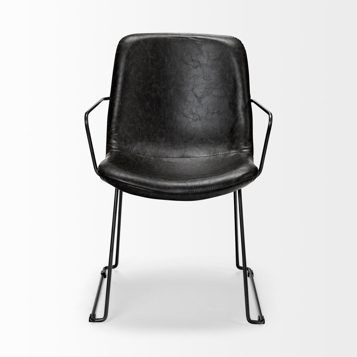 Sawyer II Black Faux-Leather Seat Black Iron Frame Dining Chair from Mercana - Luna Furniture