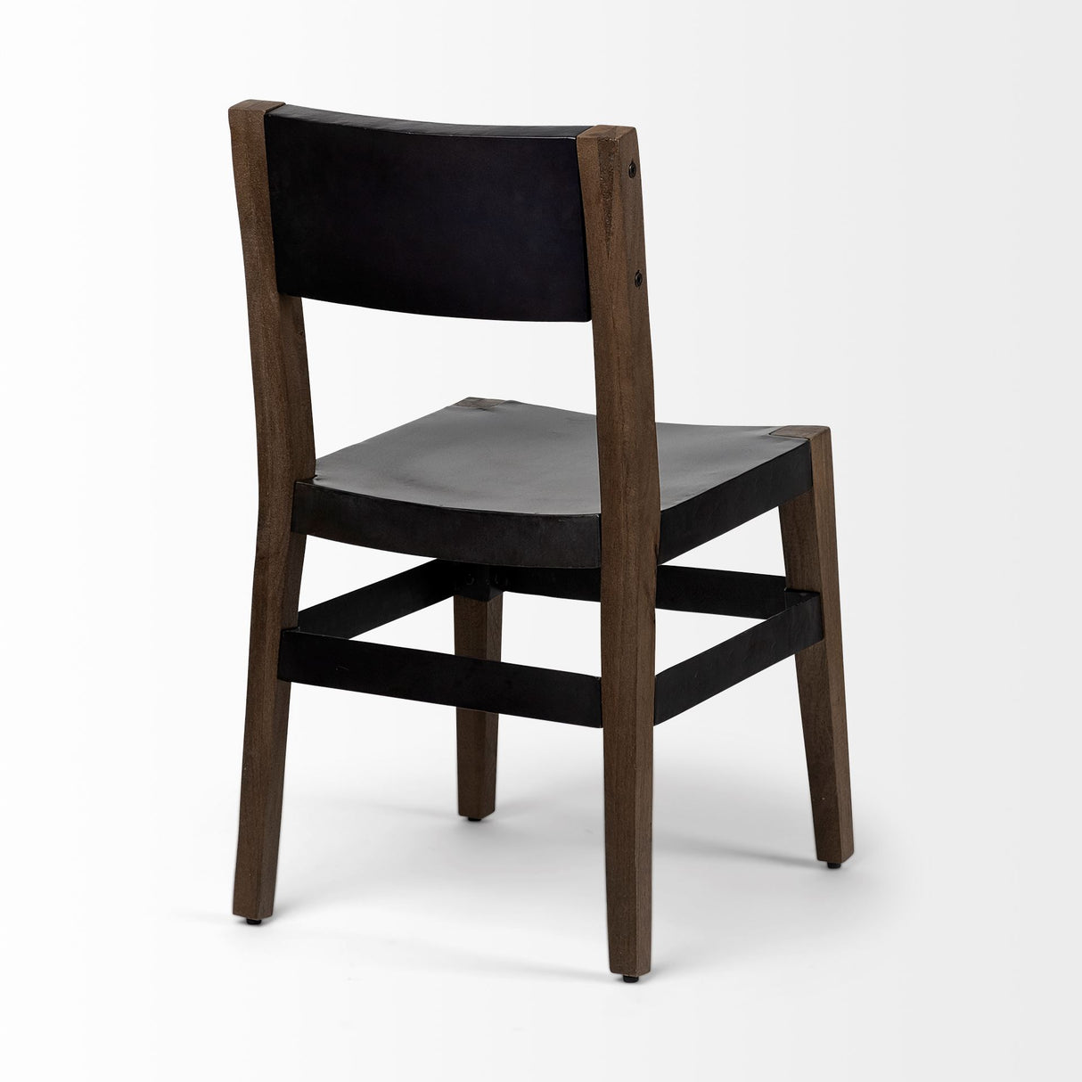 Nell I Black Iron Seat Solid Brown Wooden Base Dining Chair from Mercana - Luna Furniture