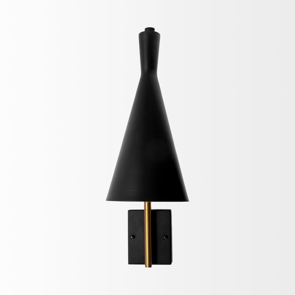 Tremont I 23"L x 5.25"W x 17.5"H Black/Gold Metal Conical Shade Wall Sconce from Mercana - Luna Furniture