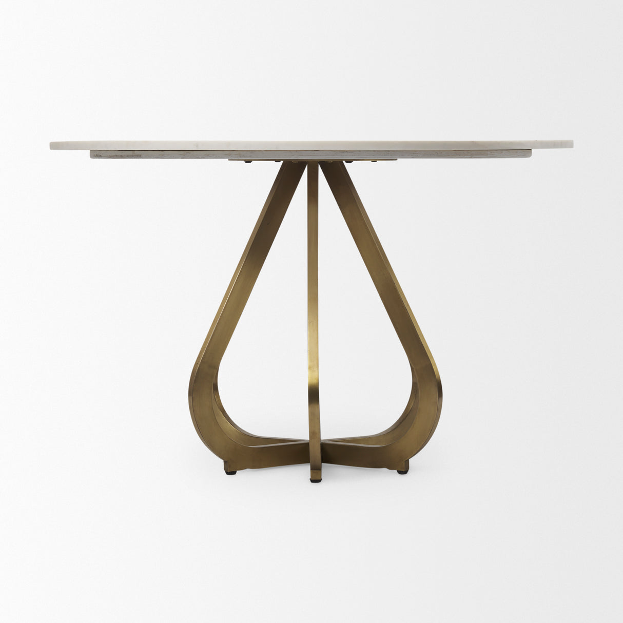 Laurent 48" Marble Top Gold Metal Base Dining Table from Mercana - Luna Furniture