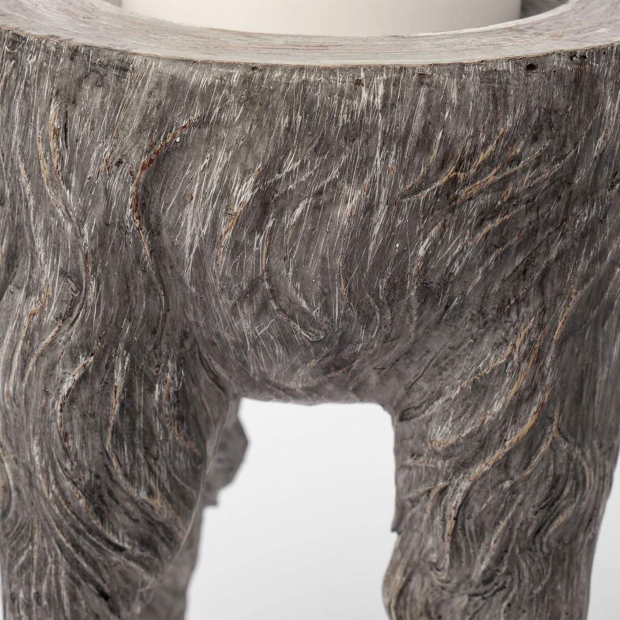 Pan Small Gray Ceramic Hoofed Table Candle Holder from Mercana - Luna Furniture