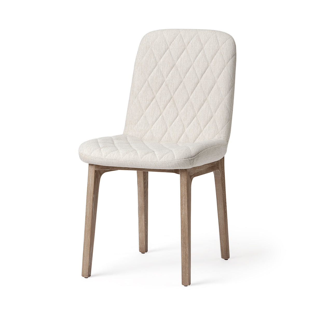 David Diamond Tuffed Cream Fabric Wrap Brown Wood Base Dining Chair, Set of 2 from Mercana - Luna Furniture
