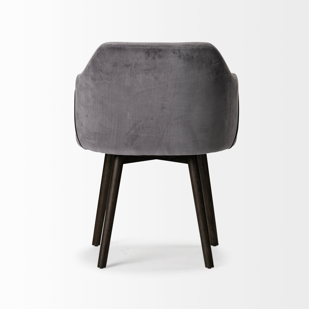 Ronald II Grey Velvet Wrap Black Wooden Base Dining Chair from Mercana - Luna Furniture