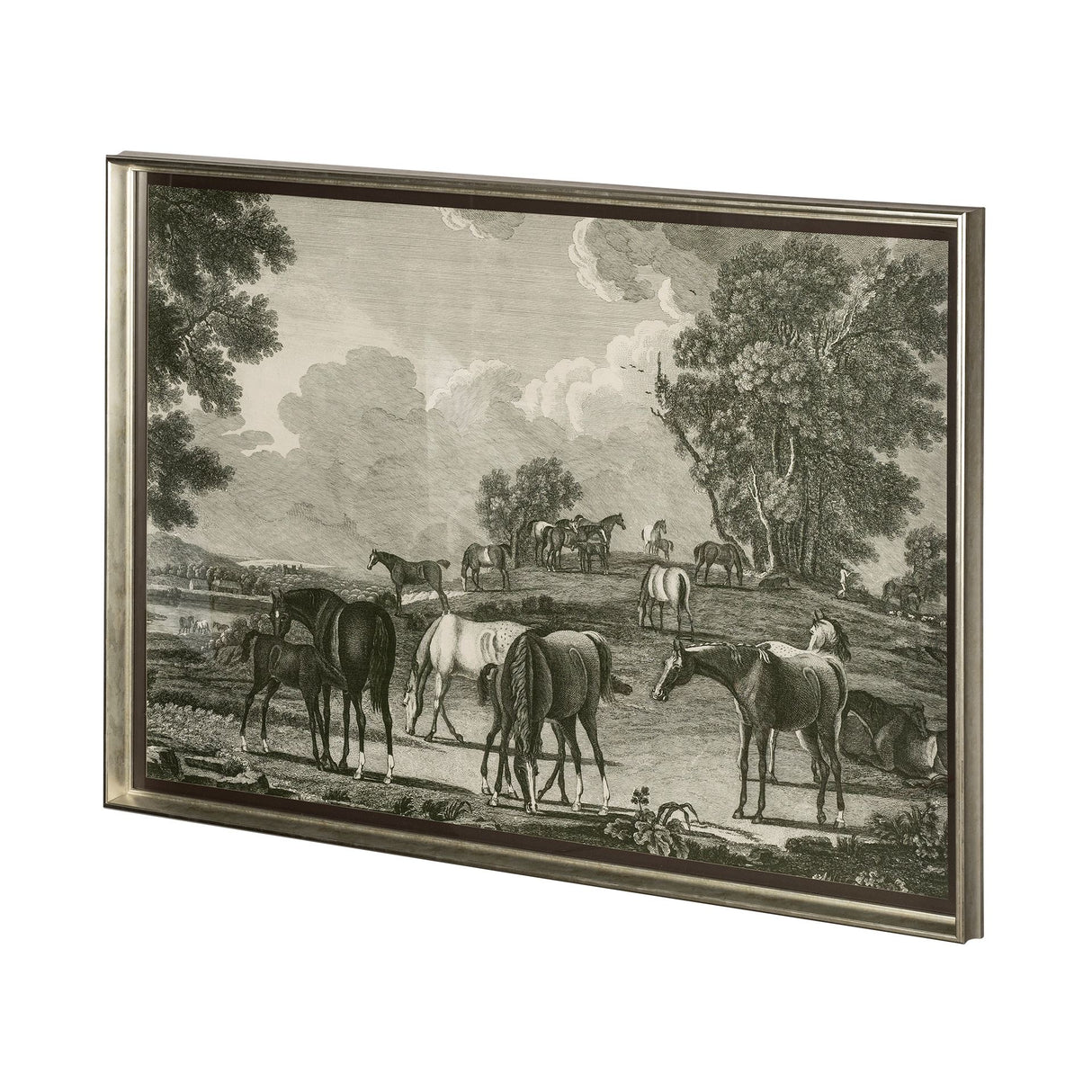 Equestrian Scenes I by Vision Studio a Hand Embellished Textured Framed Art Print Matted under Glass from Mercana - Luna Furniture