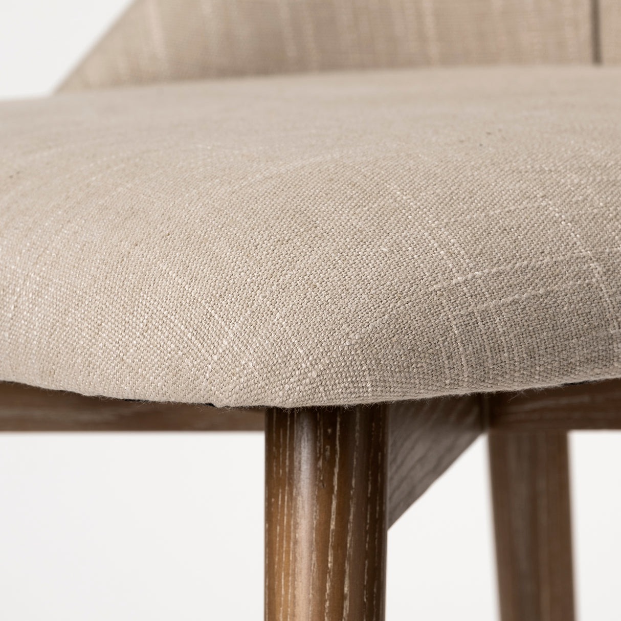Ronald I Cream Fabric Wrap Brown Wooden Base Dining Chair, Set of 2 from Mercana - Luna Furniture