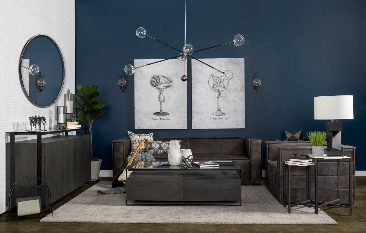 Lucas III (Set of 2) 15L x 15W; 12L x 12W White Marble W/Black Iron Frame Accent Tables from Mercana - Luna Furniture
