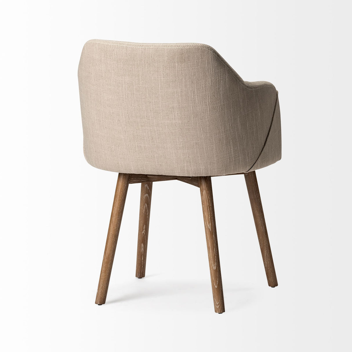Ronald II Cream Fabric Wrap Brown Wooden Base Dining Chair from Mercana - Luna Furniture