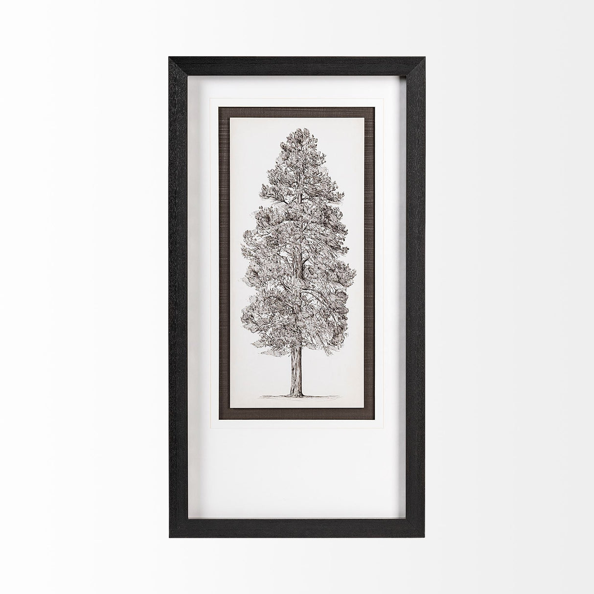 Pacific North West Tree Sketch III Melissa Wang Hand Embellished Framed Art Print Matted under Glass from Mercana - Luna Furniture