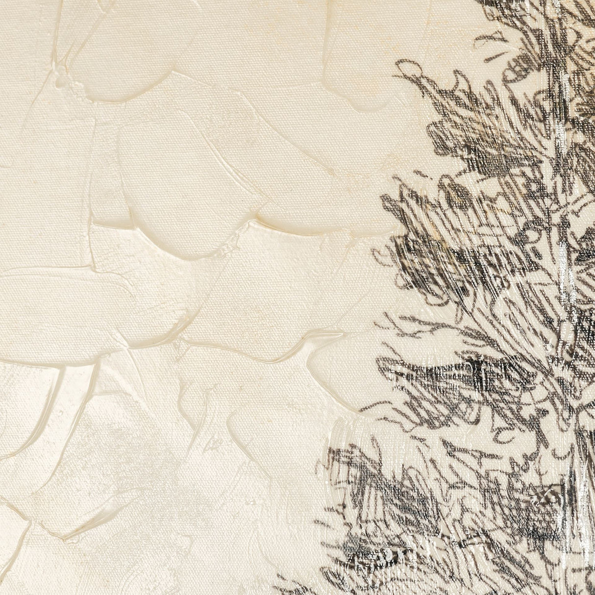 Pacific North West Tree Sketch I by Melissa Wang a Hand Embellished Textured Canvas from Mercana - Luna Furniture