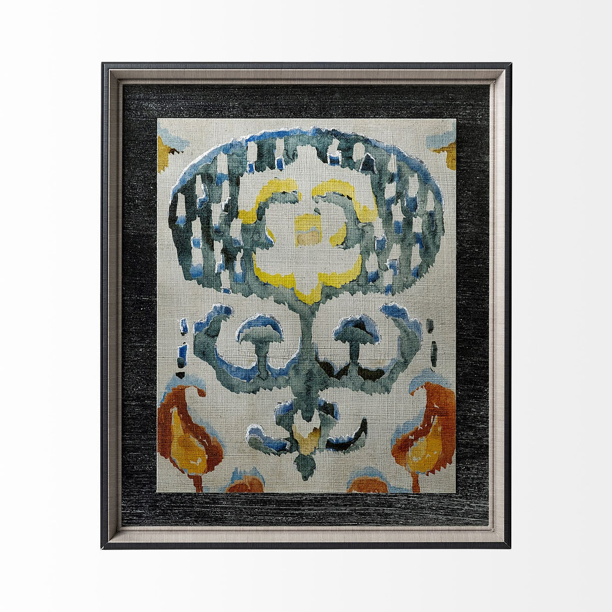 Bohemian Ikat I by Chariklia Zarris a Hand Embellished Textured Framed Art Print Matted under Glass from Mercana - Luna Furniture