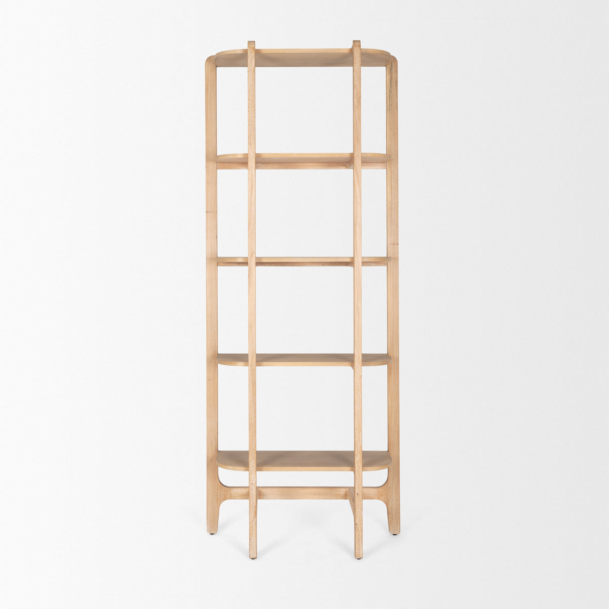 Taylin Light Brown Solid Wood Open Bookshelf from Mercana - Luna Furniture