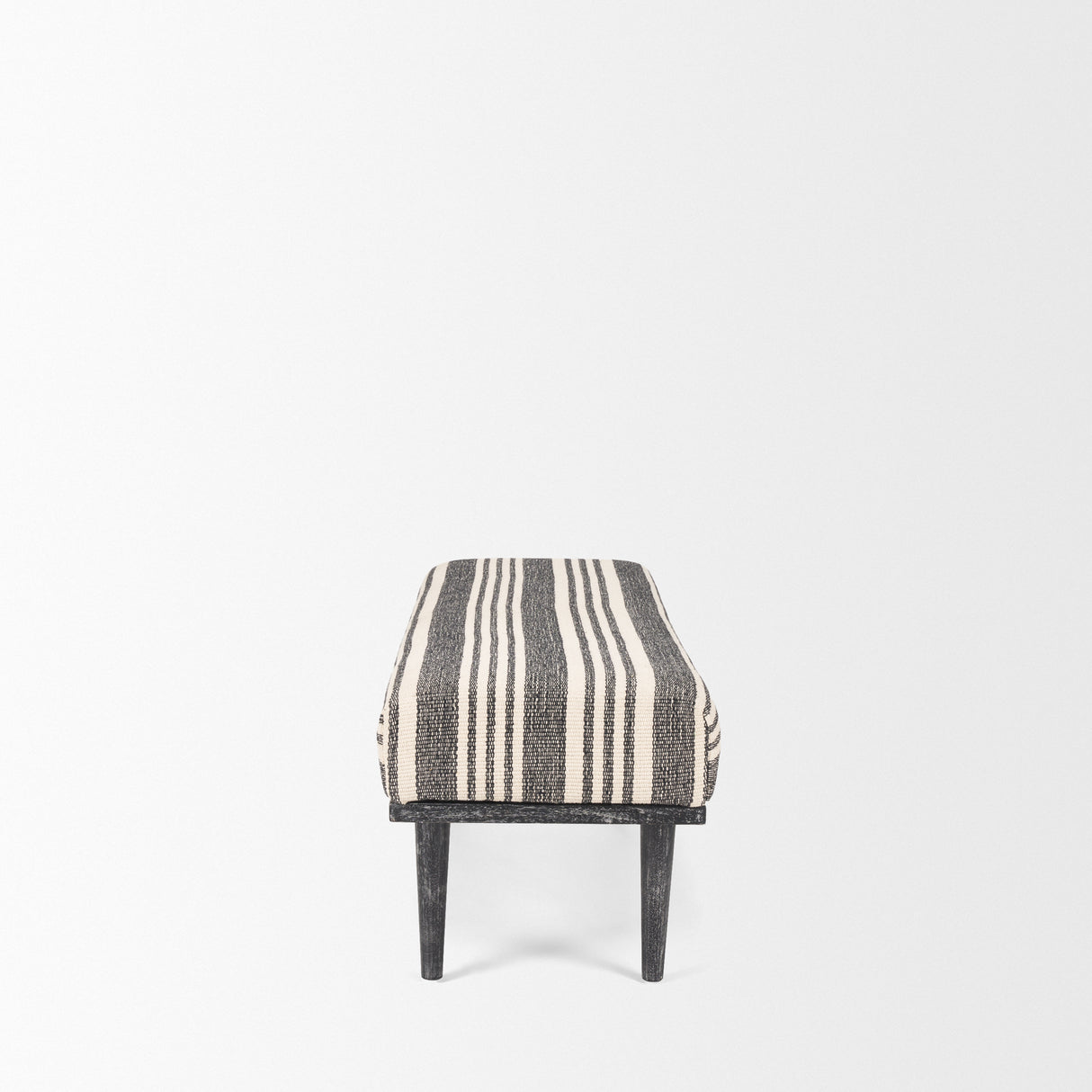 Shae Black Wood w/ Black and Cream Upholstered Bench from Mercana - Luna Furniture