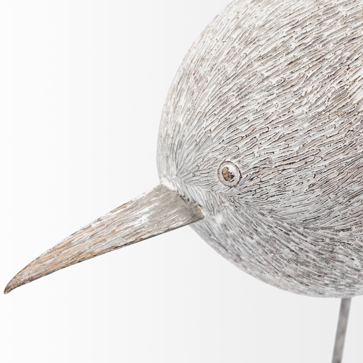 Snipe II 6L x 6W Off-White Resin Bird Ornament W/ Metal Feet from Mercana - Luna Furniture