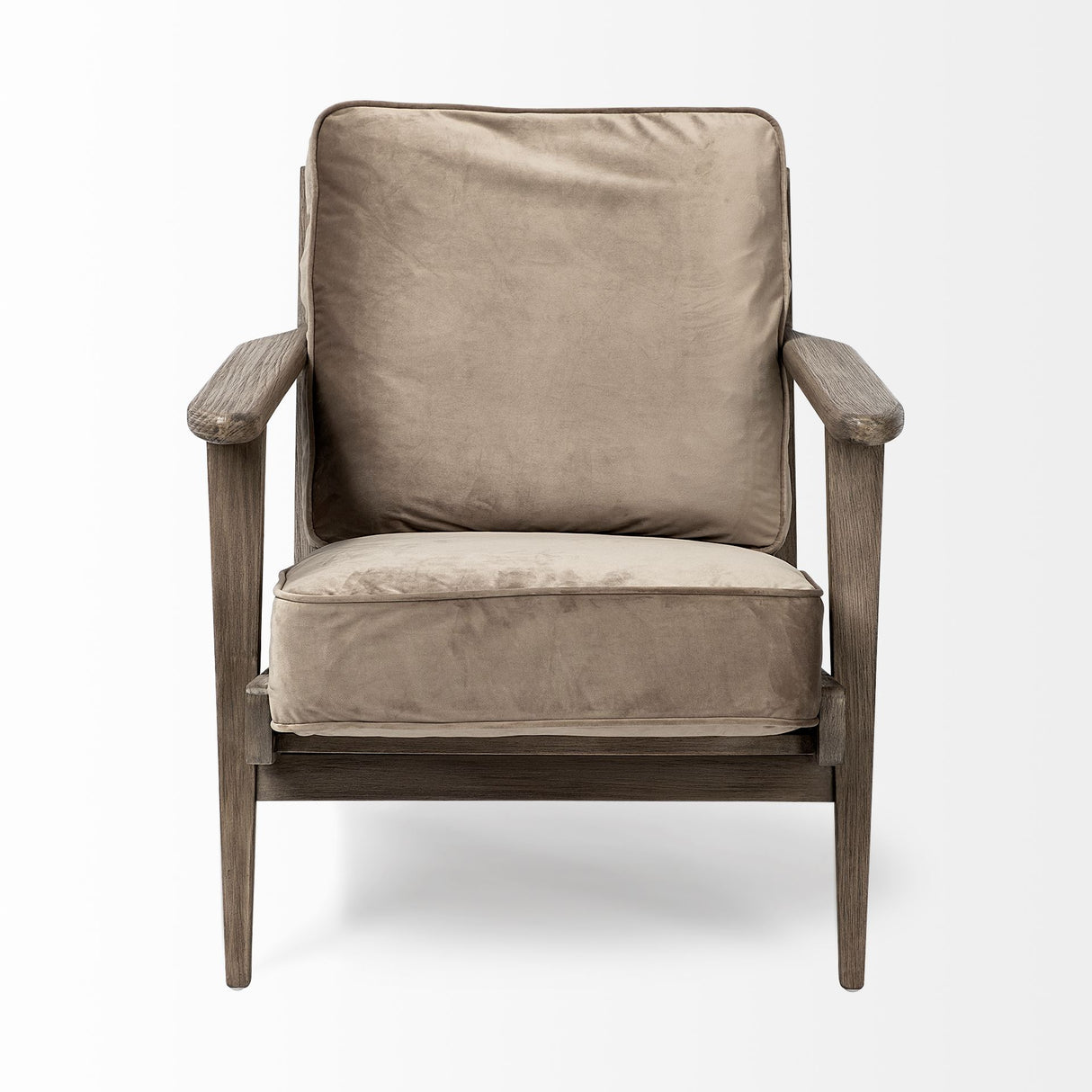 Olympus II Brown Velvet Covered Wooden Frame Accent Chair from Mercana - Luna Furniture