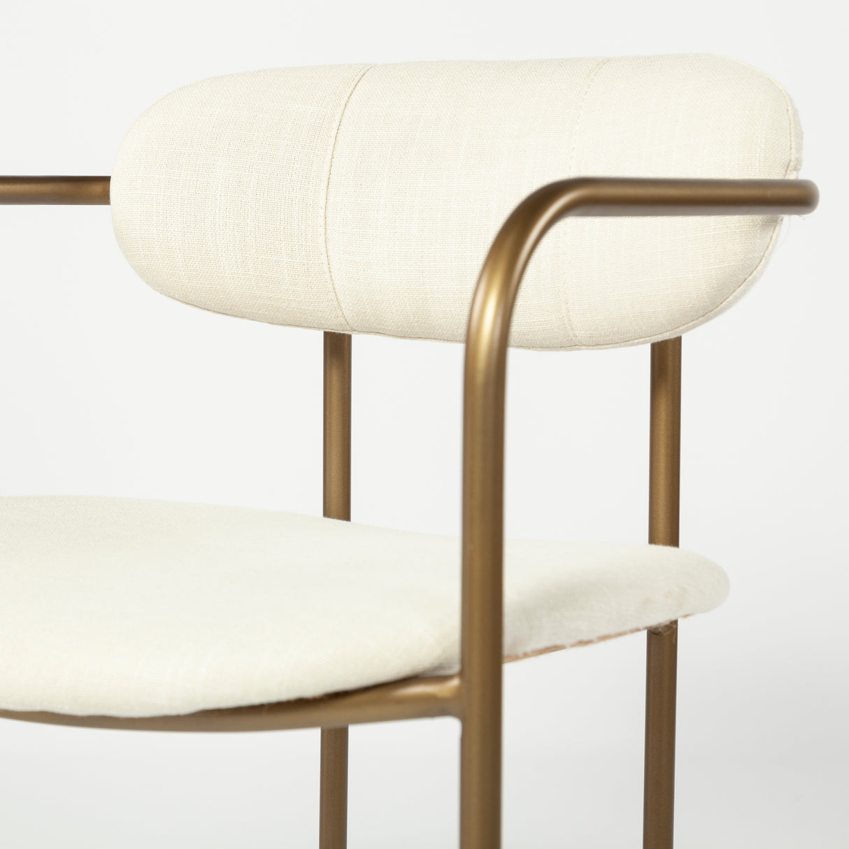 Parker I Cream Fabric Seat Gold Metal Frame Dining Chair, Set of 2 from Mercana - Luna Furniture
