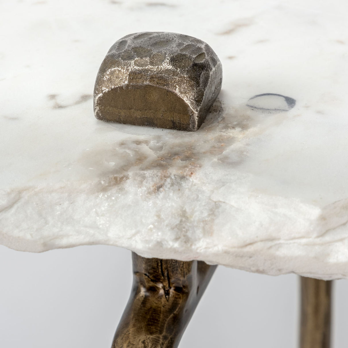 Pinera III 49L x 17W White Marble Top Gold-Toned Iron Base Console Table from Mercana - Luna Furniture