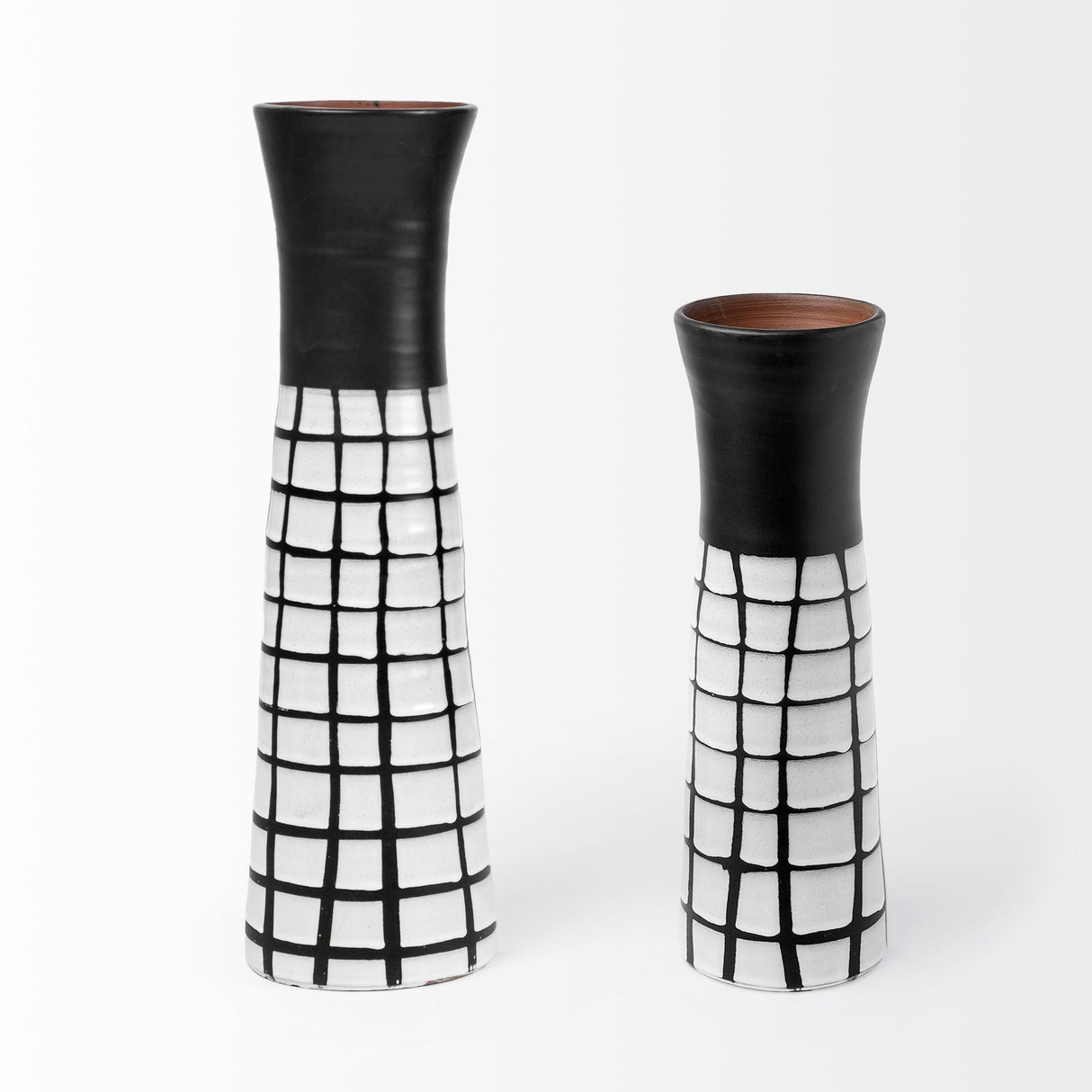 Luanda Large Black/White Large Ceramic Vase from Mercana - Luna Furniture