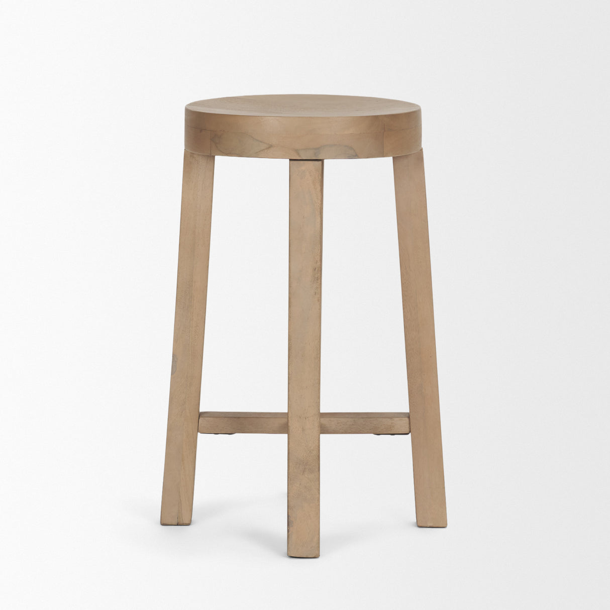 Brahma 26" Total Height White Washed Wood Stool from Mercana - Luna Furniture