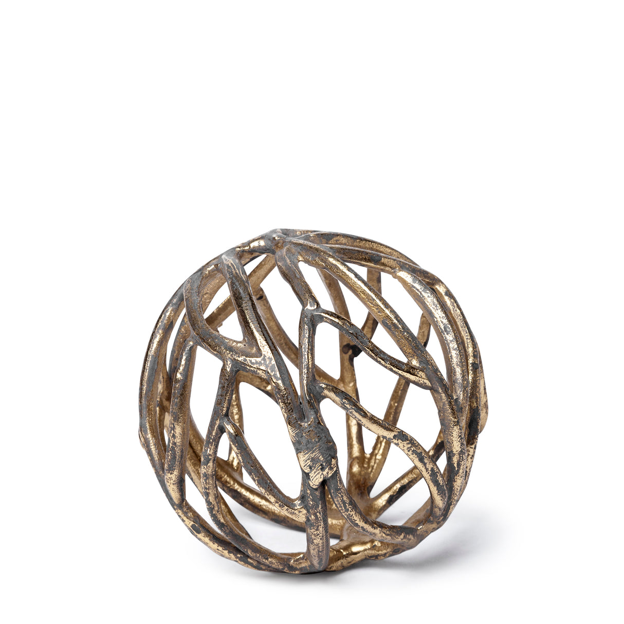 Sphaira Noir I Small 5L x 5W Gold Cast Aluminum Decorative Tree Branch Orb from Mercana - Luna Furniture