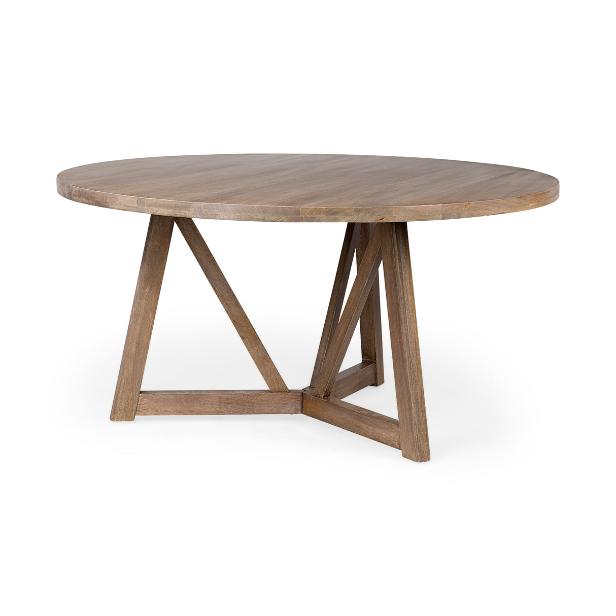 Legolas I 60" Round Brown Solid Wood Top & Base Dining Table from Mercana - Luna Furniture