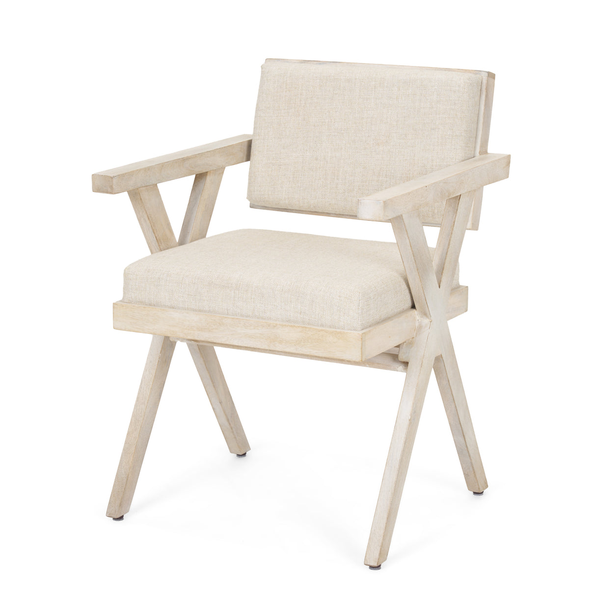 Topanga I Cream Fabric Wrap Blonde Wooden Frame Dining Chair from Mercana - Luna Furniture