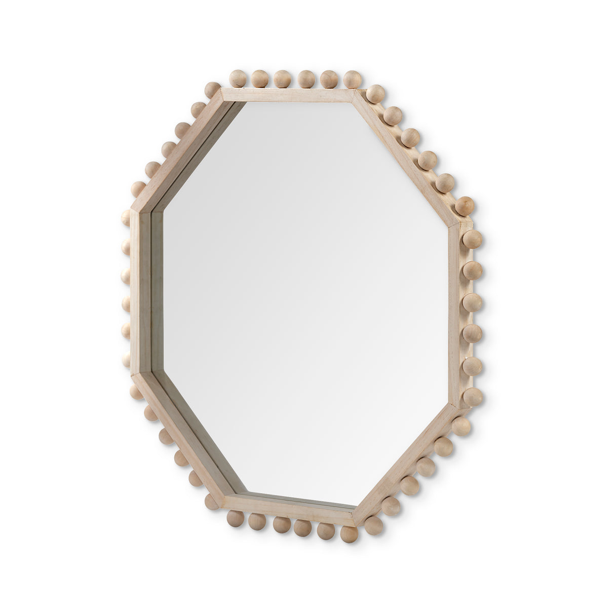 Torquay 33L x 33H Natural Wood Octagon Frame Mirror from Mercana - Luna Furniture