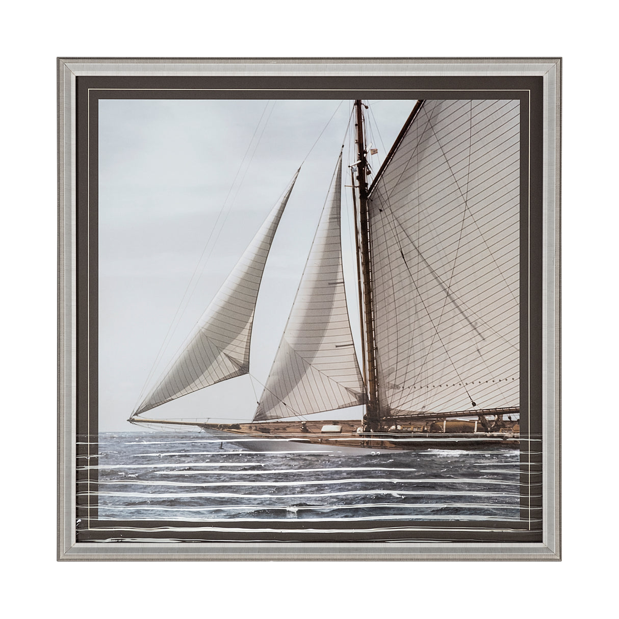 Sailing South by Jorge Llovet a Hand Embellished Textured Framed Photo Art Print Matted under Glass from Mercana - Luna Furniture