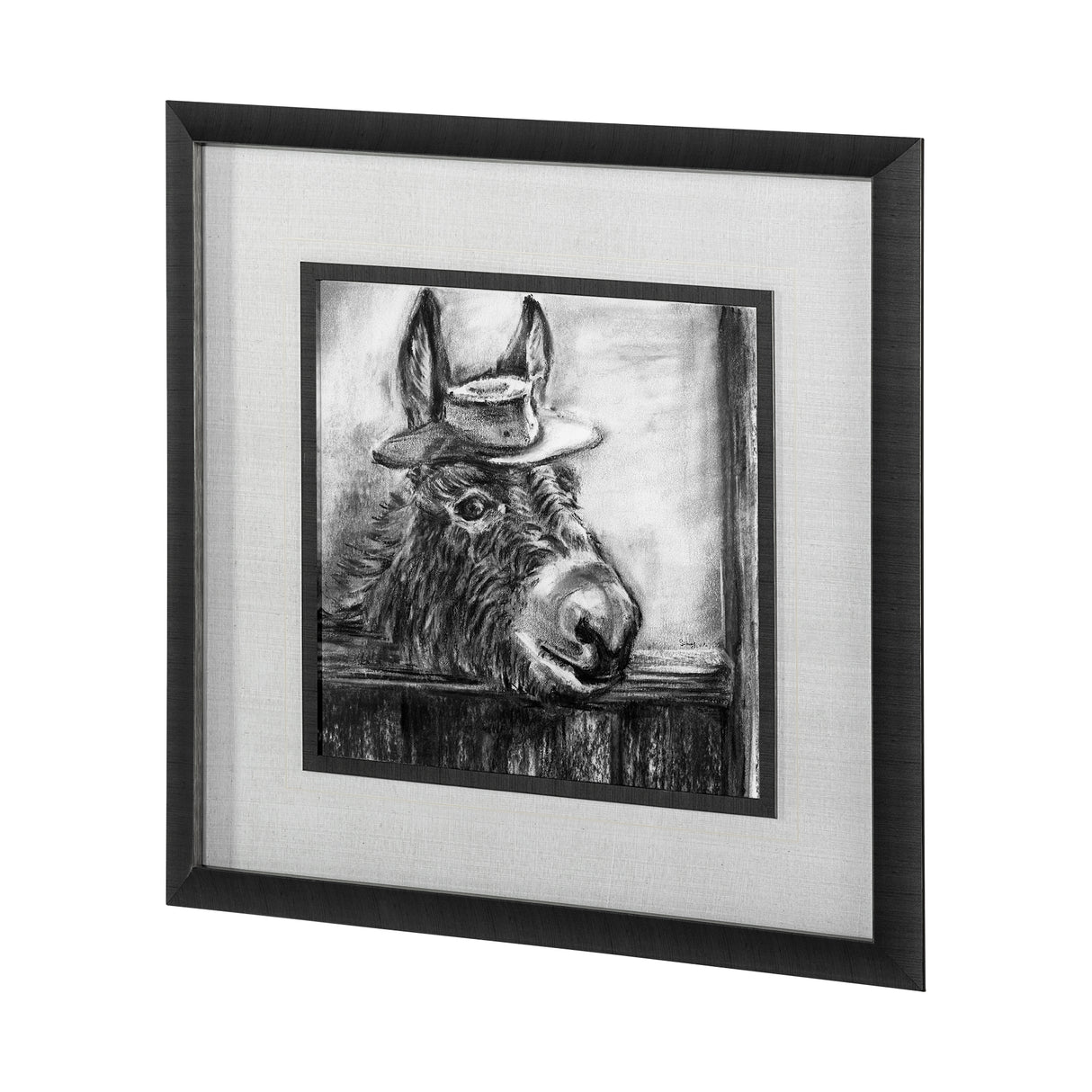 Donkey II by Mercana Studio a Hand Embellished Textured Framed Art Print Matted under Glass from Mercana - Luna Furniture