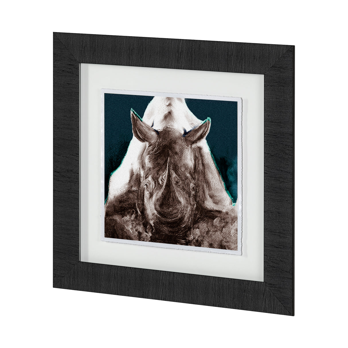 Rhino Blue by Mercana Studio a Hand Embellished Textured Framed Art Print Matted under Glass from Mercana - Luna Furniture