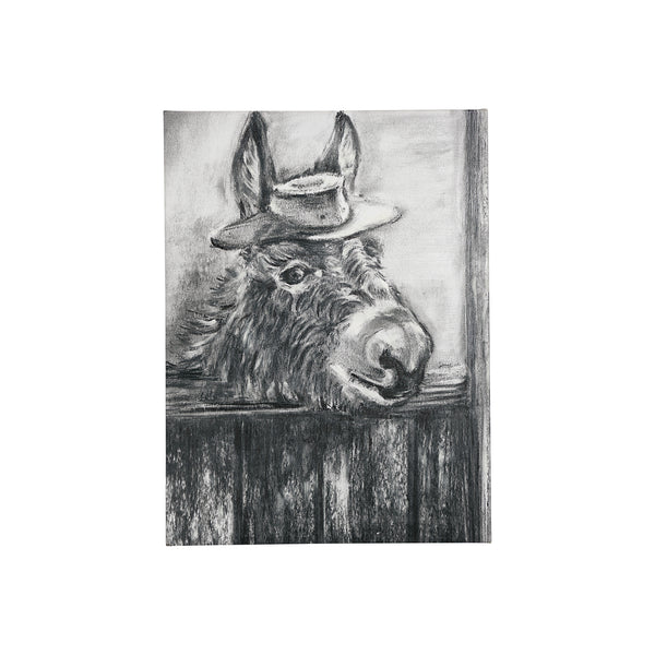 Donkey II by Mercana Studio a Hand Embellished Textured Canvas