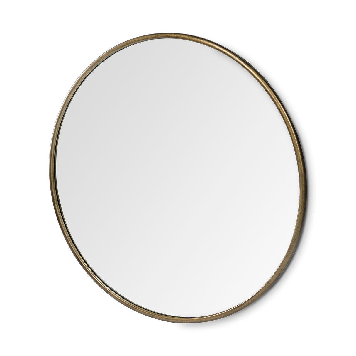 Piper 47.2L x 1.0W x 47.2H Large Gold Metal Round Wall Mirror from Mercana - Luna Furniture