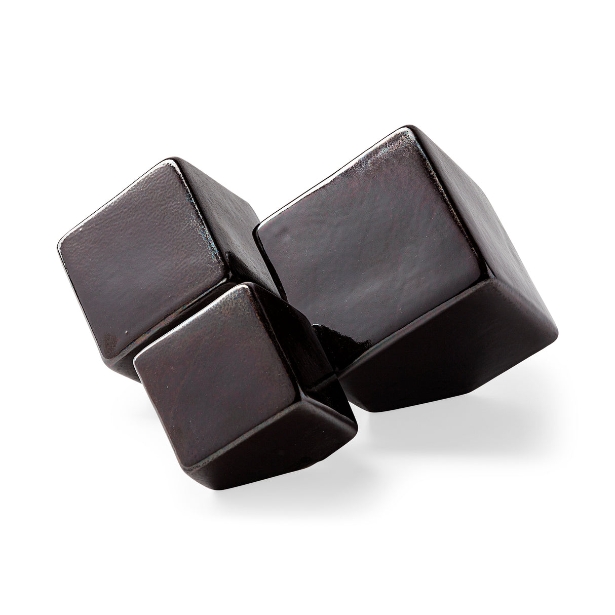 Mayweather (Set of 3) Black Geometric Ceramic Cubes from Mercana - Luna Furniture