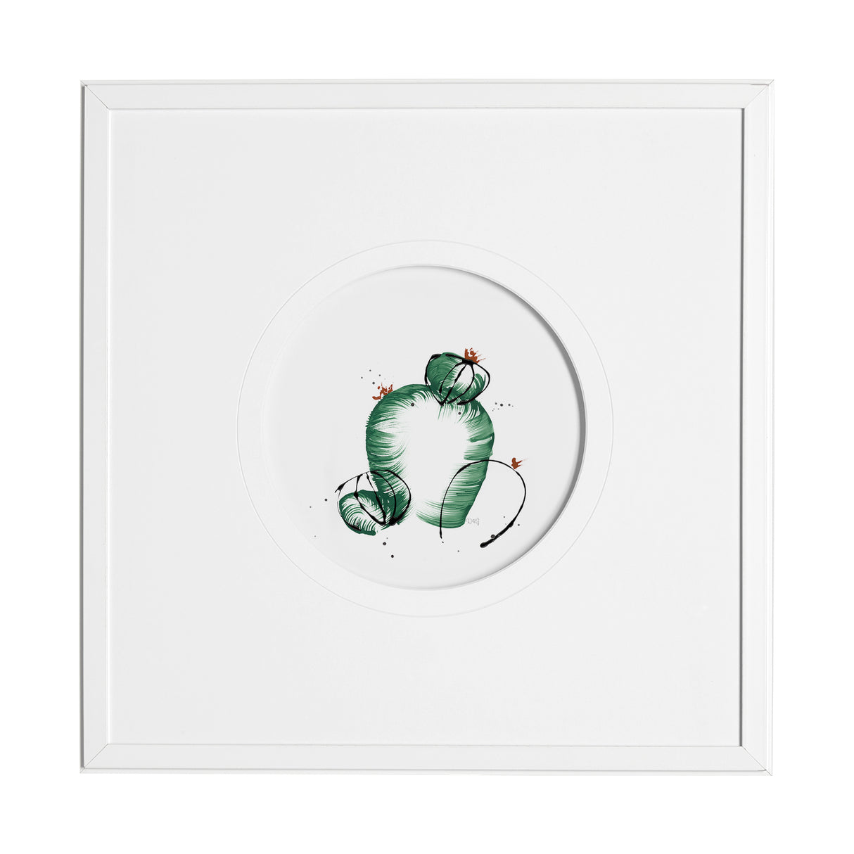 Cactus III by Mercana Studio a Hand Embellished Textured Framed Art Print Matted under Glass from Mercana - Luna Furniture