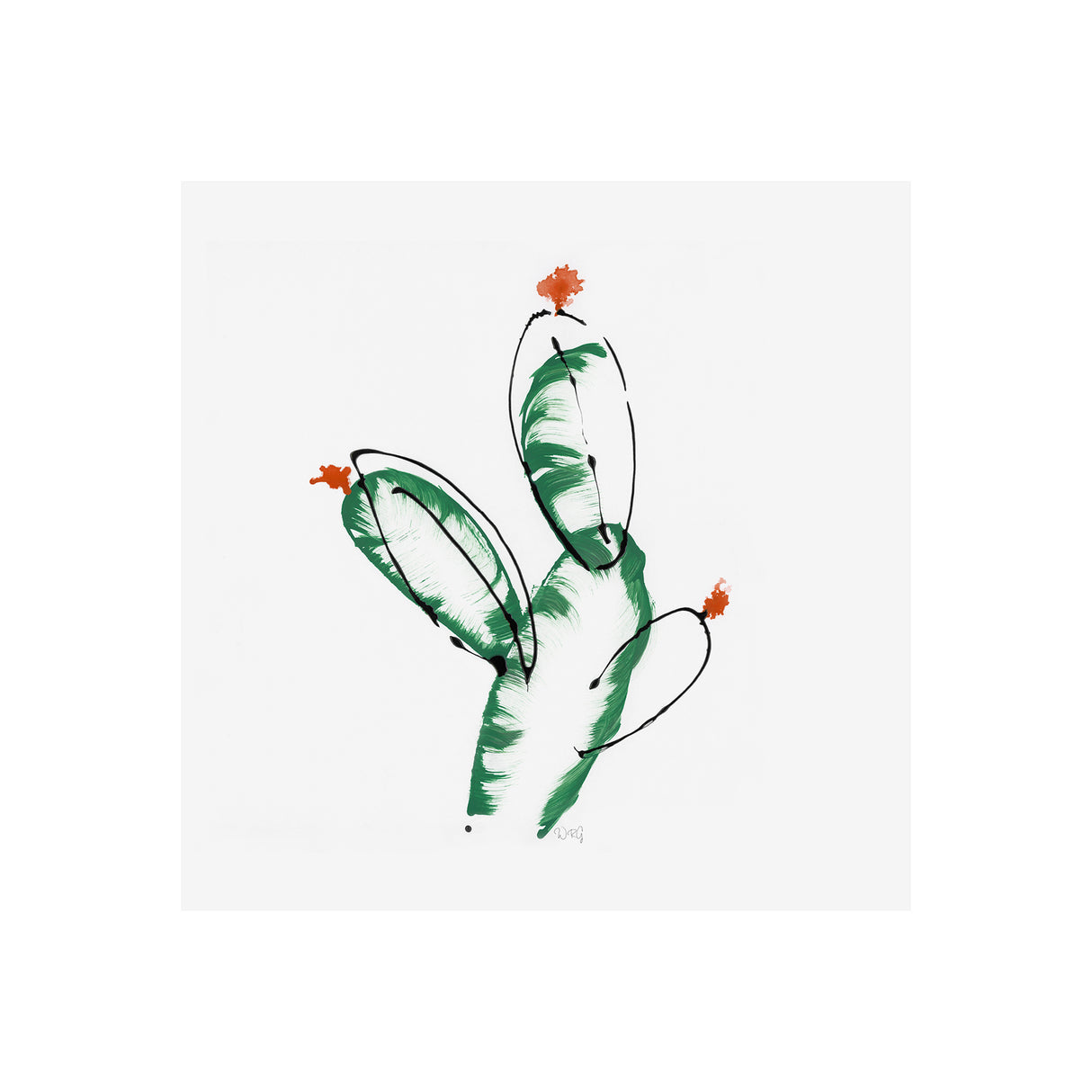 Cactus I by WRG a Hand Embellished Textured Canvas from Mercana - Luna Furniture