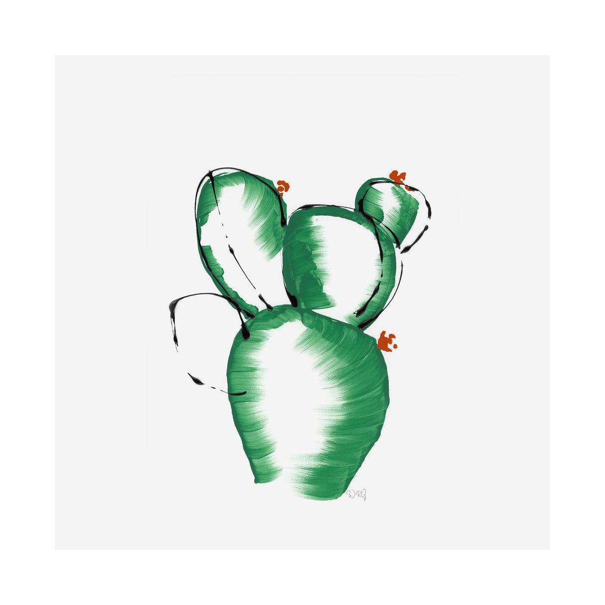 Cactus II by WRG a Hand Embellished Textured Canvas from Mercana - Luna Furniture
