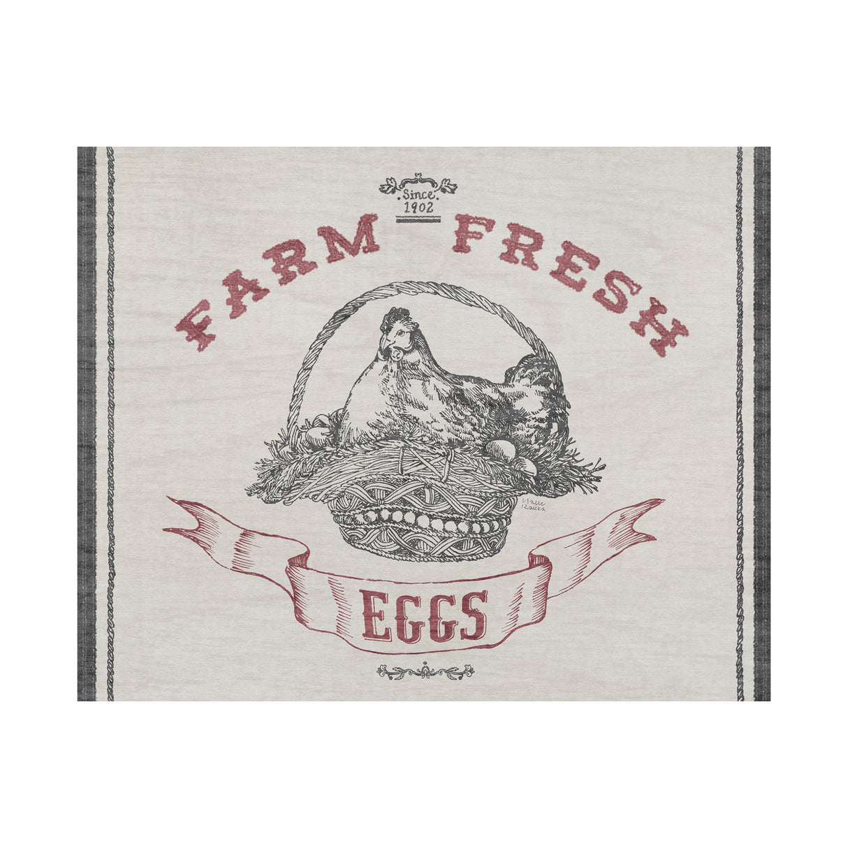 Farm Fresh II by Halle Rakka a Hand Embellished Textured Canvas from Mercana - Luna Furniture