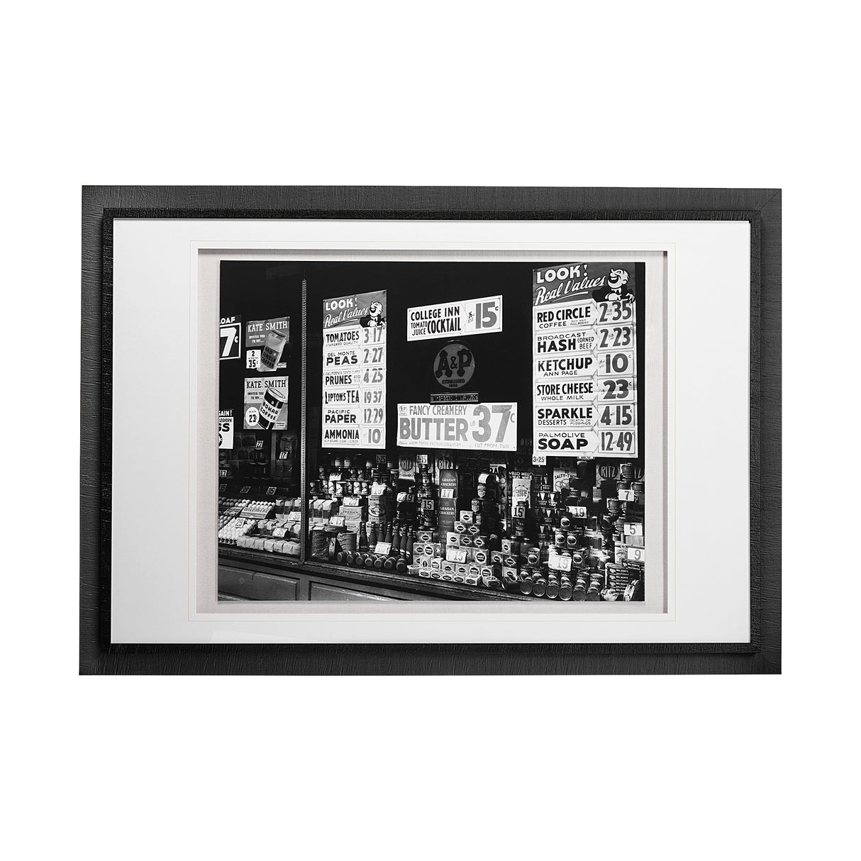 Great Tea Company by Berenice Abbott a Hand Embellished Textured Framed Art Photo Matted under Glass from Mercana - Luna Furniture