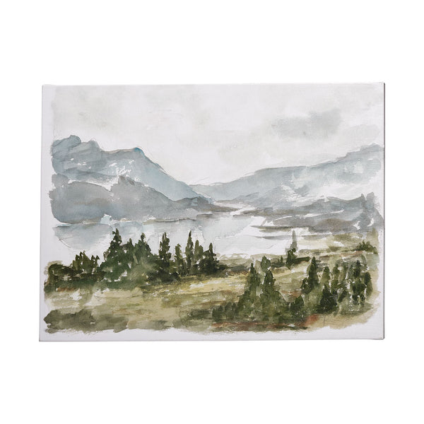 Overcast Reservoir I by Ethan Harper a Hand Embellished Textured Canvas