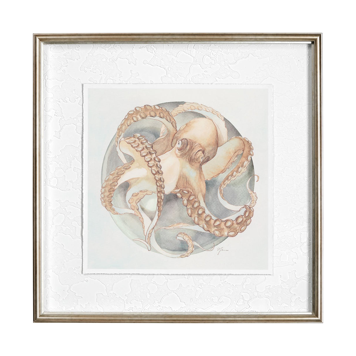 Who Stole My Precious II Peach by Fiona H Hand Embellished Textured Framed Print Matted under Glass from Mercana - Luna Furniture